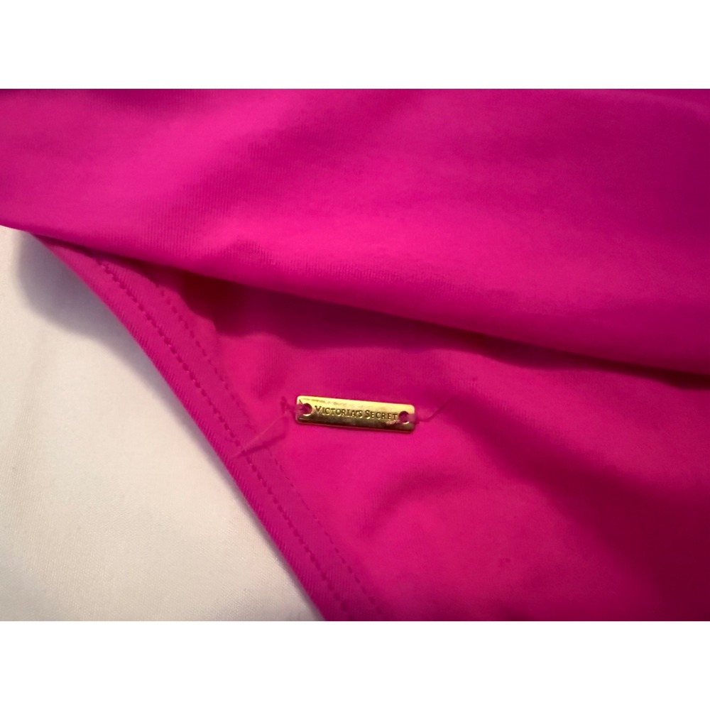 Victorias Secret Heavenly Bikini Bottoms Hot Pink Ruched Foldover Swim Medium - Picture 5 of 5